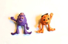 2 Vintage 1970s Munch Bunch Pencil Toppers Orange Purple Pineapple picture