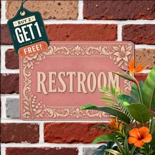 retro floral restroom bathroom tin sign decorative metal picture