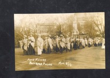 REAL PHOTO MARCH 1913 WOMANS SUFFRAGE PARADE SUFFRAGETTE POSTCARD COPY picture