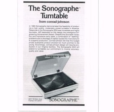 1985 Conrad Jonson Sonographe SG3 Turntable Stereo Hi-Fi VINTAGE Print Ad picture