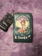 Loungefly Disney Bambi Classic Story Book Zip Around Wallet Green NEW picture