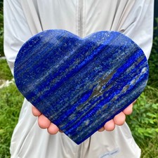 2.05LB Natural Lapis Lazuli Heart Crystal Energy Healing Wealth Attraction Medit picture