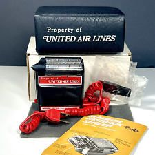 1969 Rare United Airlines Sunbeam Fastback Electric Razor Shaver Complete In Box picture