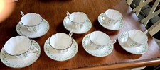2 Royal Tara Shamrock Scalloped Fine Bone China Cup & Saucer Ireland Excellent picture