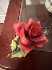 Vintage Capodimonte Red Porcelain Rose Figurine picture