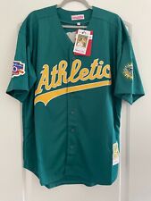 OAKLAND ATHLETICS 1997 MARK MCGWIRE GREEN Men's XL Jackie Robinson patch picture