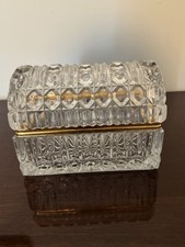 Large Vintage Baccarat Style Crystal Domed Jewelry Casket Box picture