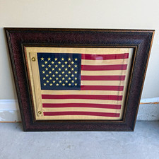 Vintage 1960’s Framed American Flag 50 Star Americana Primitive Decor picture