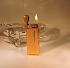 Vintage 1964 Dunhill Rollagas Lighter Barley Patern Gold Plated No Gold Loss picture
