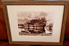 H.H. BENNETT Orig. Sepia Tintype Photo SIGNED Lone Rock Framed 22x18 picture