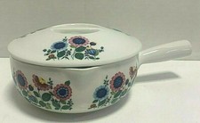 LAMALLE NY CITY MADE IN FRANCE FLORAL PATTERNED SOUP TUREEN WITH HANDLE MCM picture