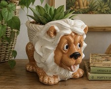 VTG Ardco Lion Planter Ceramic Kitsch MCM Whimsical Japan 1950’s Animal Planter picture