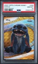2025 Topps Chrome Disney #200 Stitch Gold Wave /50 PSA 10 picture