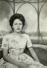Vintage 1950s Photo Booth Young Woman Sad Face picture