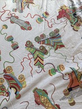 VTG Cannon Royal Family Full Sheet Set Roller Skates 70s 80s Retro Fabric RARE picture