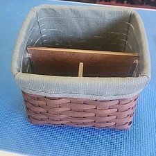 2006 Longaberger TV Time Basket Combo Liner, Protector & Wood Dividers picture