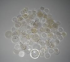 Lot of 100+ Vintage Clear Plastic Round Flat Buttons picture