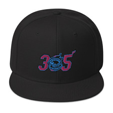 305 Cafecito Miami Heat Miami Vice Black Snap Back Hat picture