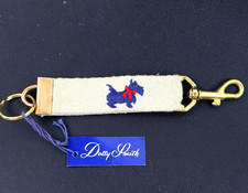 Vintage 1980s Dotty Smith Embroidered Scotty Dog Key Fob Holder Keychain w/ tag picture