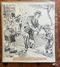 Jerry Doyle Original FDR New Deal Cartoon Tax Exempt Securities 1930s 17