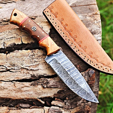 Custom Made Hand Forged Damascus Steel Blade Camping Hunting Knife 2892 picture