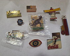Lot 9 Vintage Lions Club Pins Utah Multiple Dist 28 Dinosaur Chicago 80 Train picture