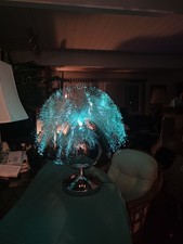 Vintage 70's Fantasia  Sunburst 4000 Fiber Optic Revolving Color Change Lamp picture