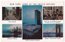 New York Home of the United Nations - Multi View Vintage Postcard picture