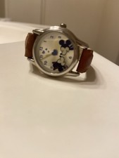 DISNEY Mickey And Minnie Mouse “Purple Heart “ Wristwatch Vintage  picture