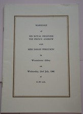 Sarah Ferguson Duke Duchess of York Wedding Set 1986 4 PC Complete Invite  Set picture