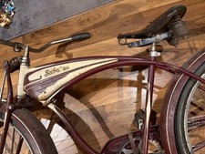 1948 Schwinn B6 Tank Vintage 26” Train Light Original Paint Bicycle Springer AS picture