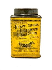 Vintage 1892-1910 Newton’s Heave, Cough, Distemper & Indigestion Cure Empty Tin picture