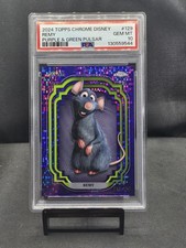 2024 Topps Chrome Disney Remy Purple and Green Pulsar #/150 Ratatouille PSA 10 picture