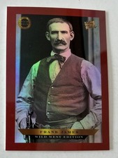 Frank James #'d 10 of 50 Red Parallel 2025 Pieces of Past Wild West Edition picture