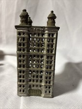 Antique Cast Iron A.C. Williams Skyscraper Bank Building Coin Bank Still 5 1/2” picture