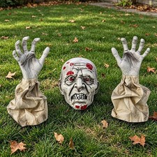 3-Piece Zombie Halloween Yard Decorations – Scary Outdoor Graveyard Decor picture