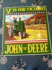 Vtg Ande Rooney Porcelain Sign John Deere 
