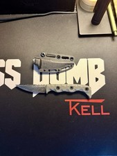 Tkell Agent 004 Laser Engraved Fixed Blade Knife NitroV Battleworn EDC picture