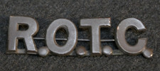 WWI US Army ROTC Reserve Officers Training Corps R.O.T.C. Collar Device Pin Back picture