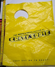 RARE 1980'S Vintage CRAZY EDDIE PLASTIC SHOPPING BAG YELLOW 8.5 x 11