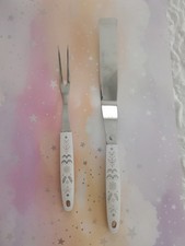 Vintage Flint Arrowhead Harvest Wheat Icing Spatula & Meat Fork USA picture