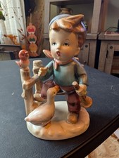 Vintage Erich Stauffer 8028 Boy Goose Bird Recorder Figurine Hummel Style picture