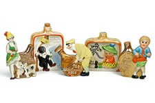 Vintage 1930's Japanese Lusterware Ceramic Risque Novelty Flask Collection picture