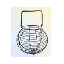 Antique French Wire Egg Basket, Vintage French Farmhouse Basket, Rustic Wire picture
