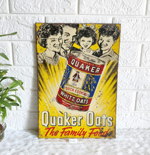 1940s Vintage Quaker Oats Tin Sign Board Advertisement Rare Memorabilia TS661 picture
