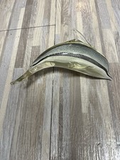 Glass Dolphin Figurine Handmade Clear And White Home Decor Paperweight Figure picture