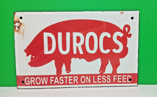 Vintage DUROCS HOG David D. Humphrey Porcelain Enamel Metal Metal sign 8