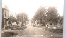 MAIN STREET winterport me real photo postcard rppc maine downtown picture