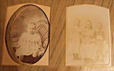 Antique Vtg Velvet Photo Album 36 Old Photos Period Pictures of Children Adults picture