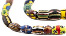 Oval Antique Venetian African Millefiori Trade Beads #15865 10mm Ivory Coast picture
